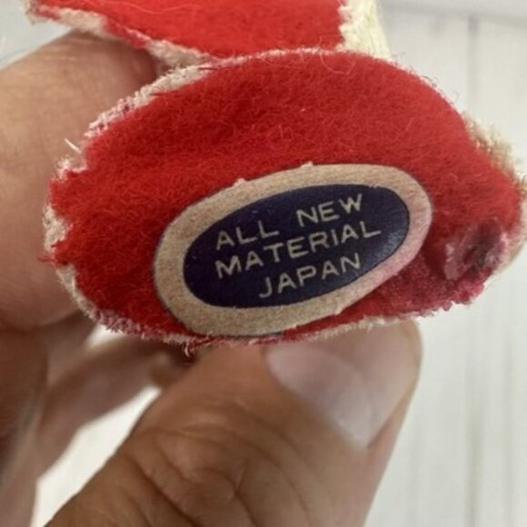 Vintage Rubber Face Pixie Elf Christmas Ornament Japan White Red 5" - Picture 3 of 6